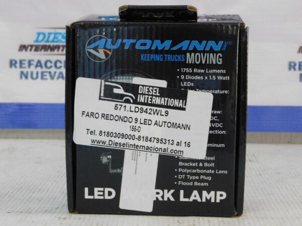 Faro redondo 9 LED Automann571.LD942 WL9-3