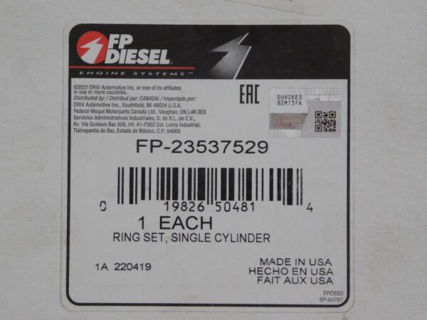 Juego de anillos para un solo cilindro FP DieselFP-23537529-2