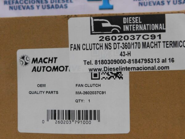 Fan clutch NS DT-360/170 Macht térmicoMA-2602037C91-3