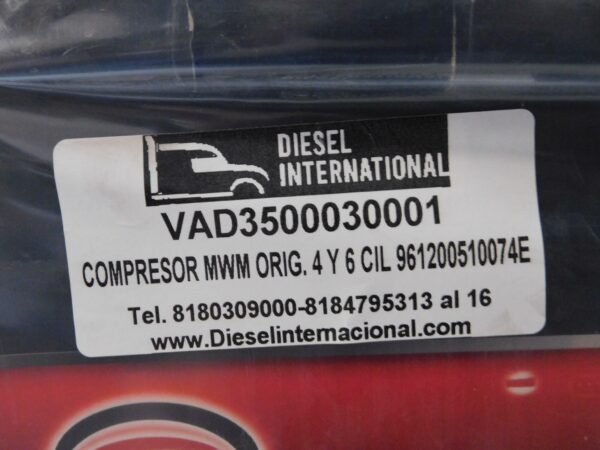 Compresor MWM original 4 y 6 cilindros Vaden 350003000