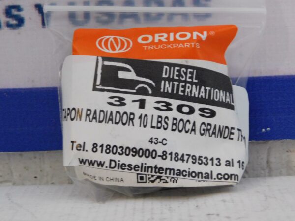 Tapon radiador 10lbs boca grande TR6E10 Orion 31309