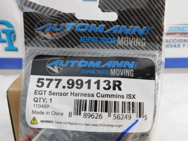 Arnes del sensor EGT para Cummins ISX Automann 577 99113R