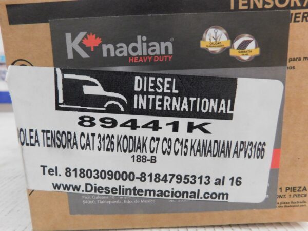 Polea tensora CAT 3126 Kodiak C7 C9 C15 APV3166 Knadian 89441K