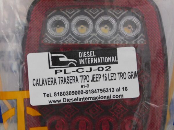 Calavera trasera tipo Jeep 16 LED TRO GRIM