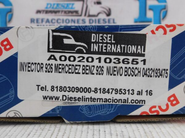 Inyector 926 Mercedes Benz 926 Nuevo Bosch 04 32193475