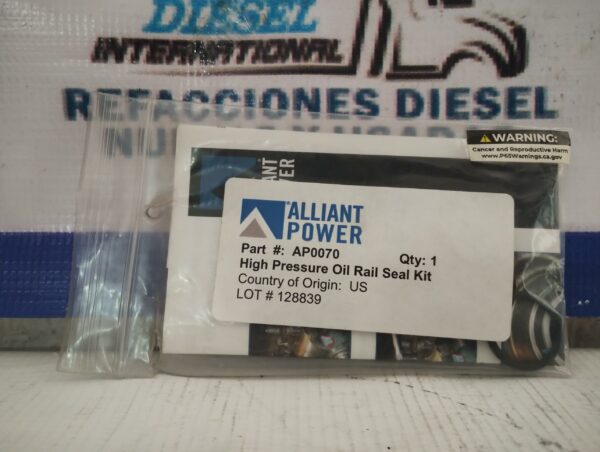 Kit de sellos del riel de aceite de alta presión Alliant Power 128839