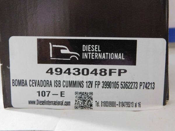 Bomba cebadora ISB Cummins 12 V FP 3990105 5362273 P74213 Carter P74213