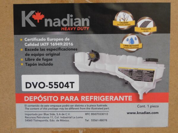 Depósito para refrigerante Knadian DVO-5504T