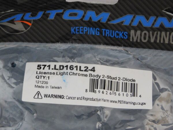 Luz de placa con cuerpo cromado, 2 pernos y diodo Automann 571.LD161L2-4