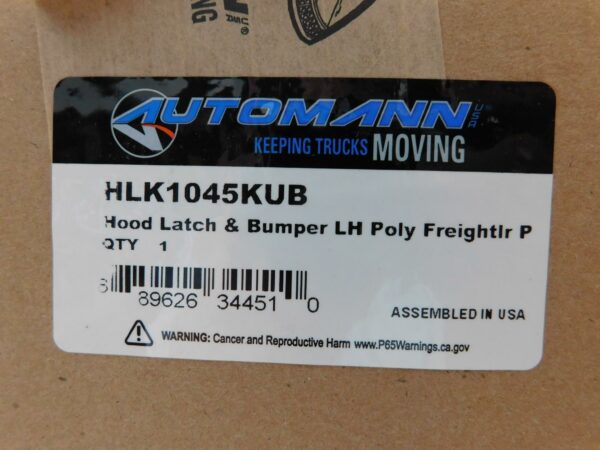 Seguro de cofre y tope izquierdo (LH) de polímero para Freightliner Automann HLK1045KUB