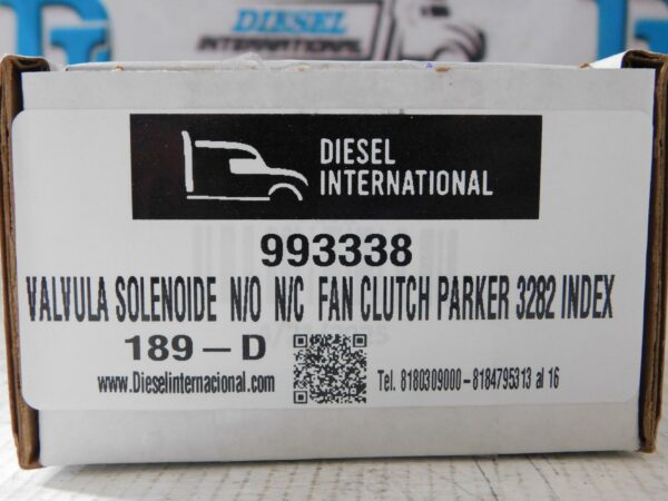 Válvula solenoide NO NC Fan Clutch Parker 3282 Index 993338