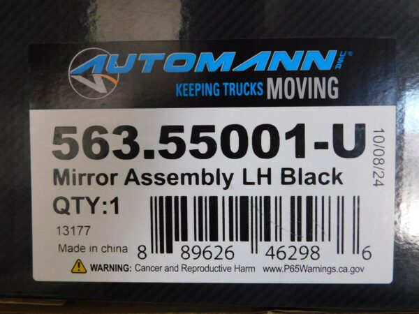 Ensamble de espejo izquierdo negro con ajuste automático Automann 563.5501-U