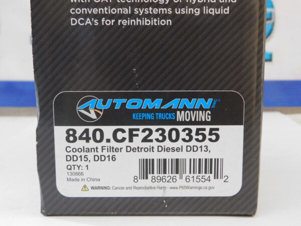 Filtro de refrigerante para Detroit Diesel DD13, DD15 y DD16 Automann 840.CF230355