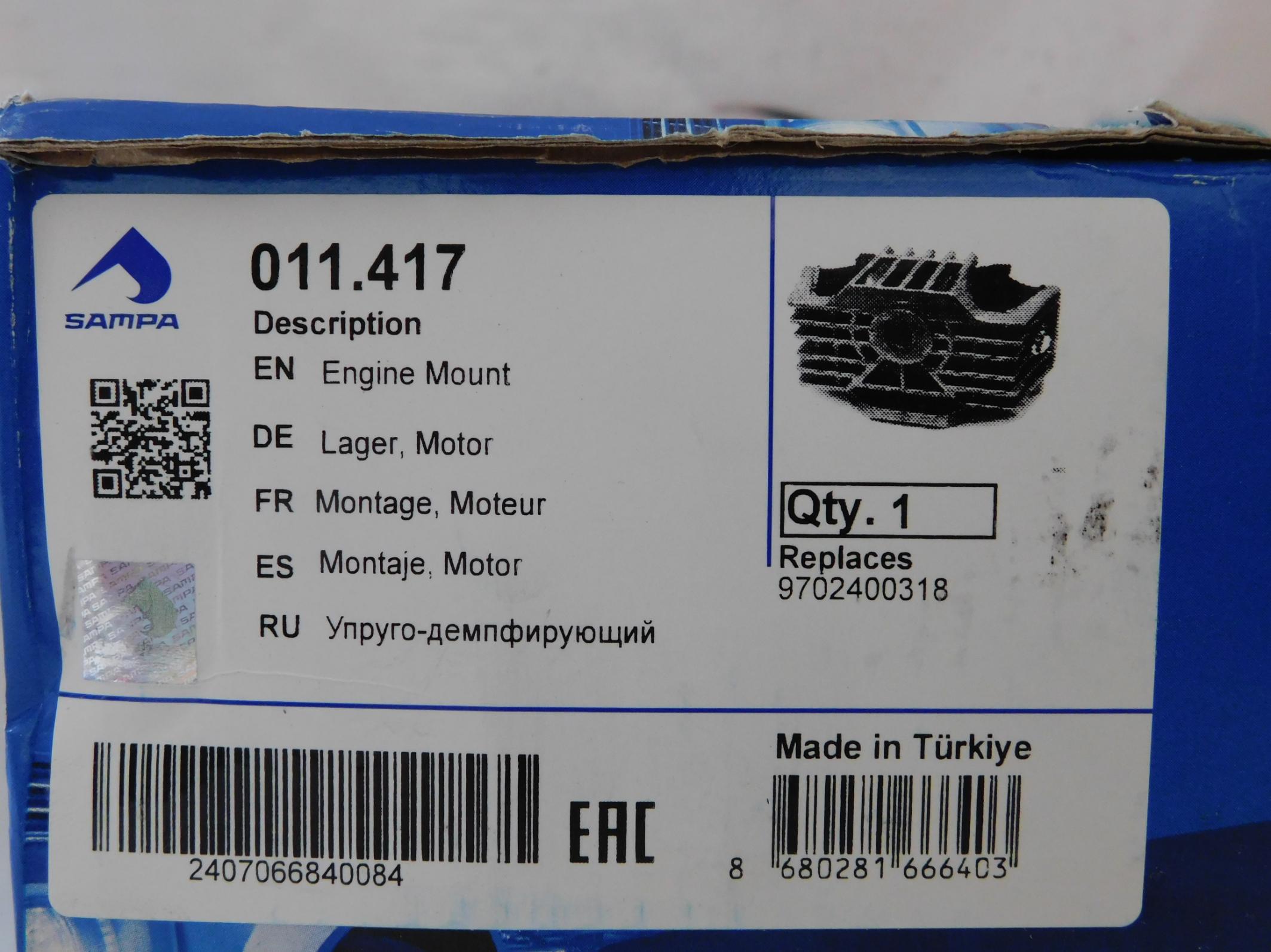 Soporte motor 904 3 barrenos 9582400118 SAMPA 011.417